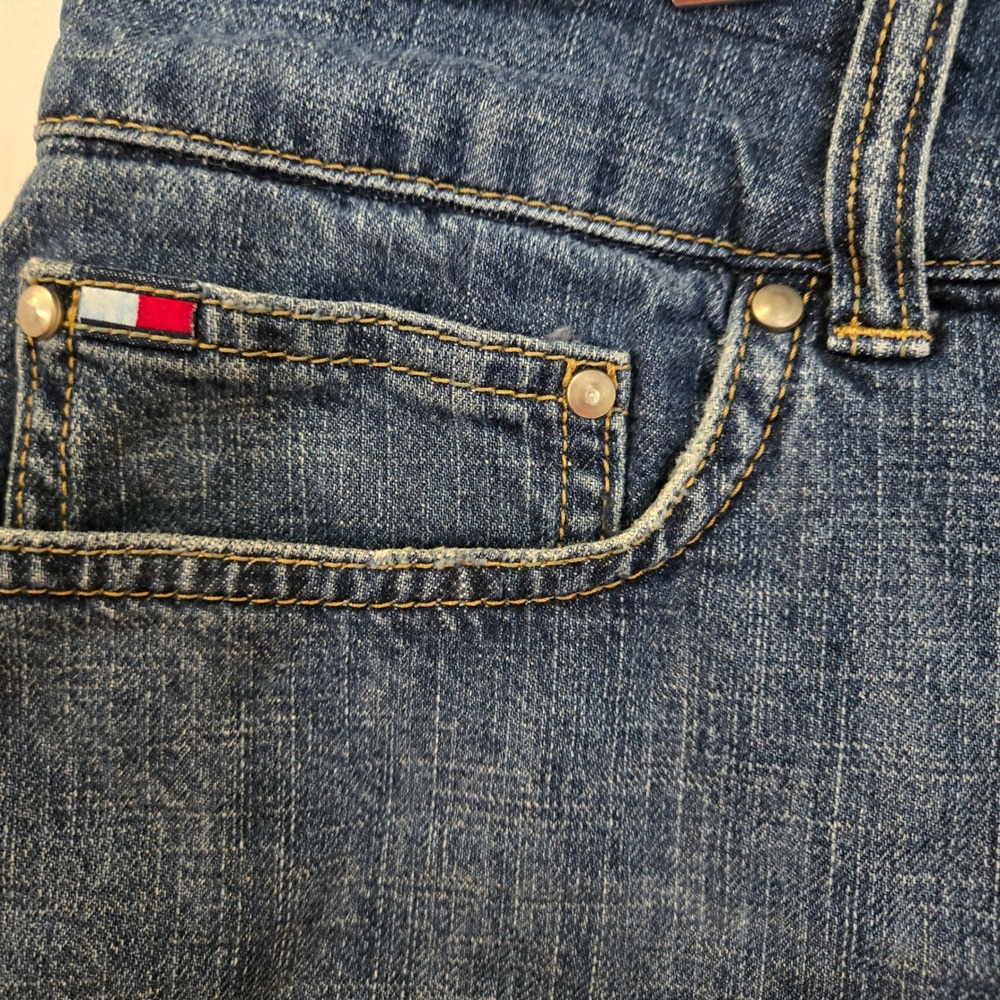 Tommy Hilfiger Denim Shorts Womens 16 Blue Cotton Double Button - Picture 3 of 10